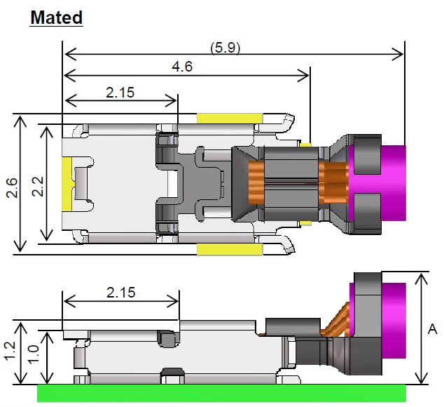 Mechanical Drawing - Hirose Electric DF59M Wire to Board Connectors